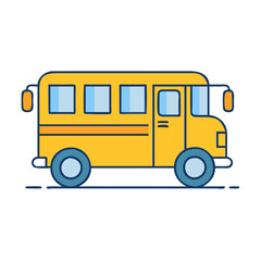 Illustration of a yellow school bus for children's education and transportation clip art vector image