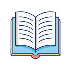 Open book illustration for education reading learning and knowledge concept vector design