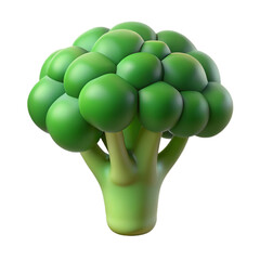 3D Render of a Single Broccoli Floret. A Vibrant. Healthy Vegetable
