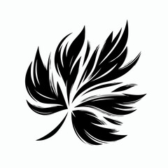 Autumn leaf in hand-drawn black sketch style
