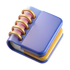 3D Render of a Modern Spiral Notebook