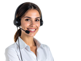 Young Man in Headset Offering Customer Assistance, Transparent Background PNG