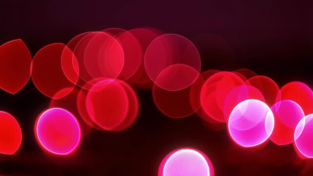 Abstract Crimson and Pink Bokeh Lights: Festive, Romantic, Out-of-Focus Illumination Background