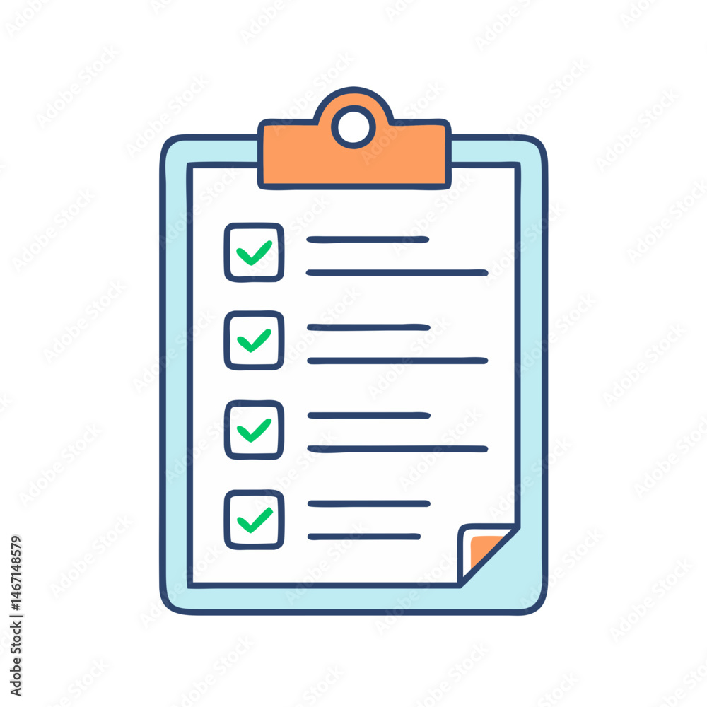 Poster checklist clipboard task list to do list survey form with check marks planning and organization