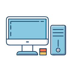 Illustration of desktop computer pc workstation technology it equipment electronic device system unit