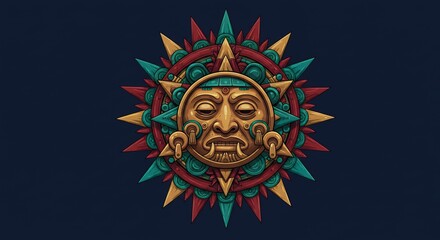Fototapeta premium Aztec Sun God Artwork