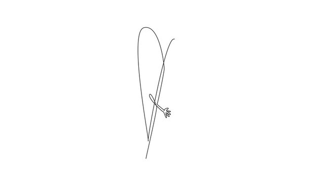 Animated self drawing of single one line drawing two fingers crossed like two people hugging. Iconic. Cute character. Cartoon. Funny. Loveable. National Hug Day. Full length single line animation