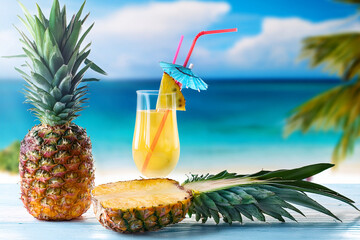 Pineapple and a cool drink
