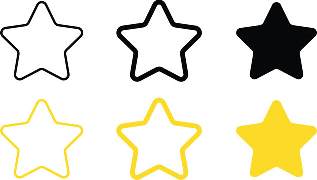 Star icon set. Favorite symbol 
