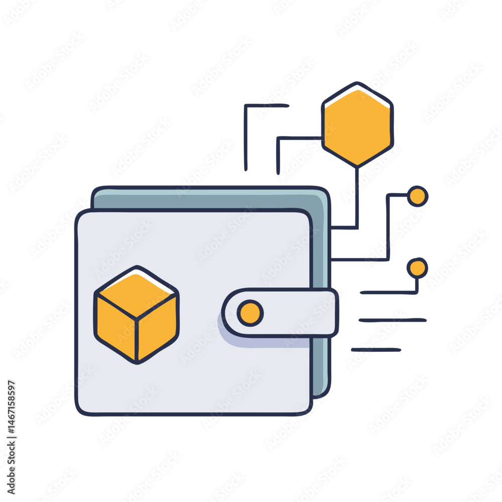 Poster decentralized network blockchain technology with cube connection and data distribution system