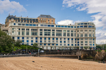 Beautiful view of the coast of Biarritz in a stormy day (French Basque Country)