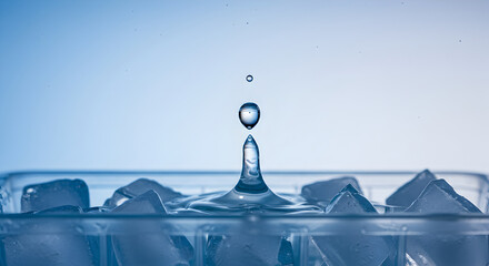 Ice Water Collision A Frozen Dance of Water Droplets in Macro