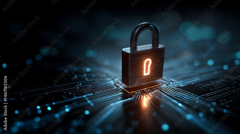 Aufkleber Secure business operations and financial data from cyber threats, implement robust internet network security and encryption to protect transactions and sensitive information from cyberattacks