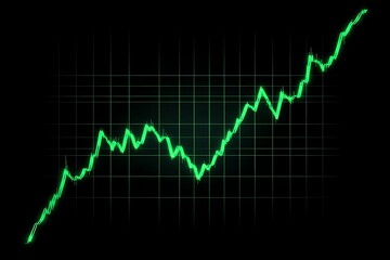 Green Line Graph on Dark Grid Background