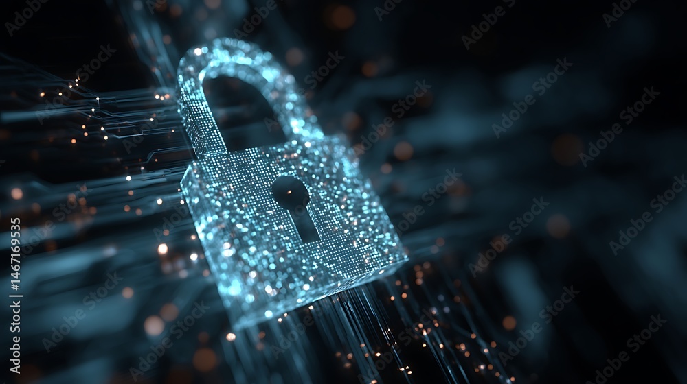 Aufkleber Secure business operations and financial data from cyber threats, implement robust internet network security and encryption to protect transactions and sensitive information from cyberattacks