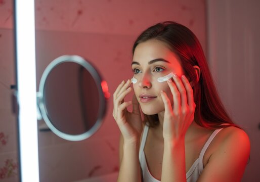 Soin du visage lumi&egrave;re rouge ambiance sereine