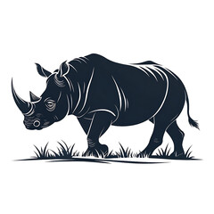 Fototapeta premium An elegant Rhino silhouette icon set against a clean white background. 