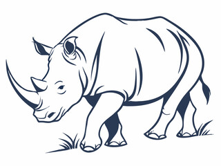 Fototapeta premium A refined vector illustration featuring a rhino head silhouette, ideal for logos and design elements.