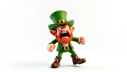 Angry cartoon leprechaun illustration