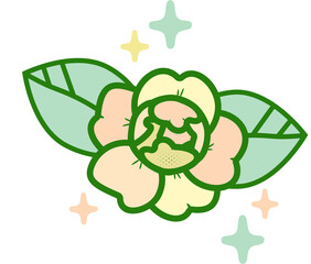 Kawaii Aesthetic Peonies Anime Vintage Style