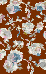 Seamless Floral Leaf Pattern with Soft Textured Design
