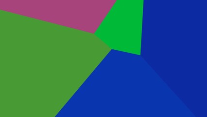 Abstract geometric art featuring four vibrant colors;  pink, green, blue, and olive green, forming angular shapes