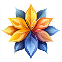 Obraz premium minimal flower icon in stylized petal shape