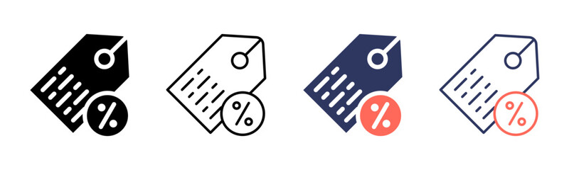 Price Tag icon sheet multiple style collection