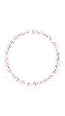 pearl string circle frame isolated on transparent background, png cosmetics and beauty sale shopping vertical social media overlay design element