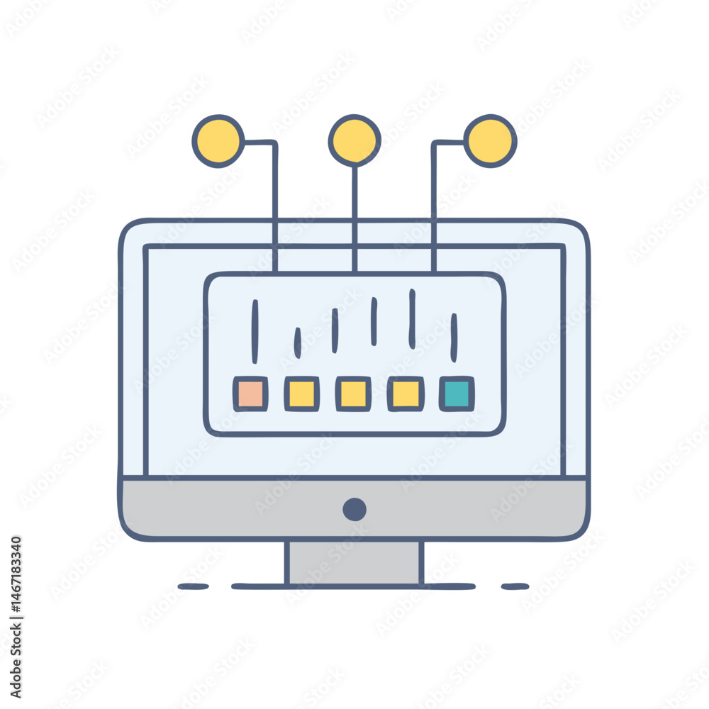Poster Monitor data visualization dashboard analytics graph chart infographic technology display