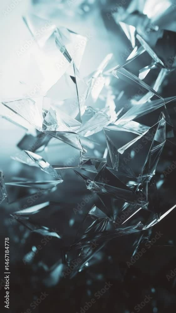 Poster Delicate crystal lattice revealing intricate geometric patterns, illuminating translucent surfaces with mesmerizing light and shadow interactions