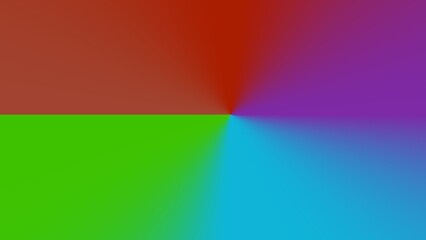Vibrant quadrants of red, green, blue, and purple gradients converging at a central point