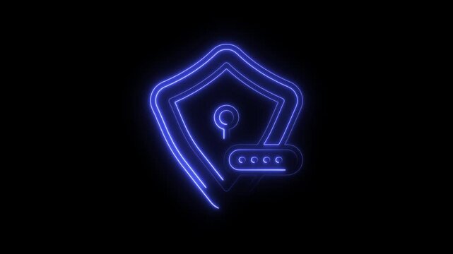 Glowing neon abstract footage of a CLD icon in  icon 4k animation video.