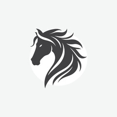 minimalist silhouette of horse. in black and white