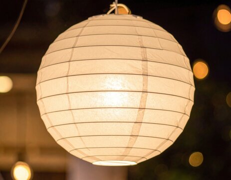 Illuminated White Paper Lantern Hanging Decor