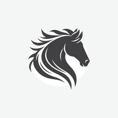 minimalist silhouette of horse. in black and white