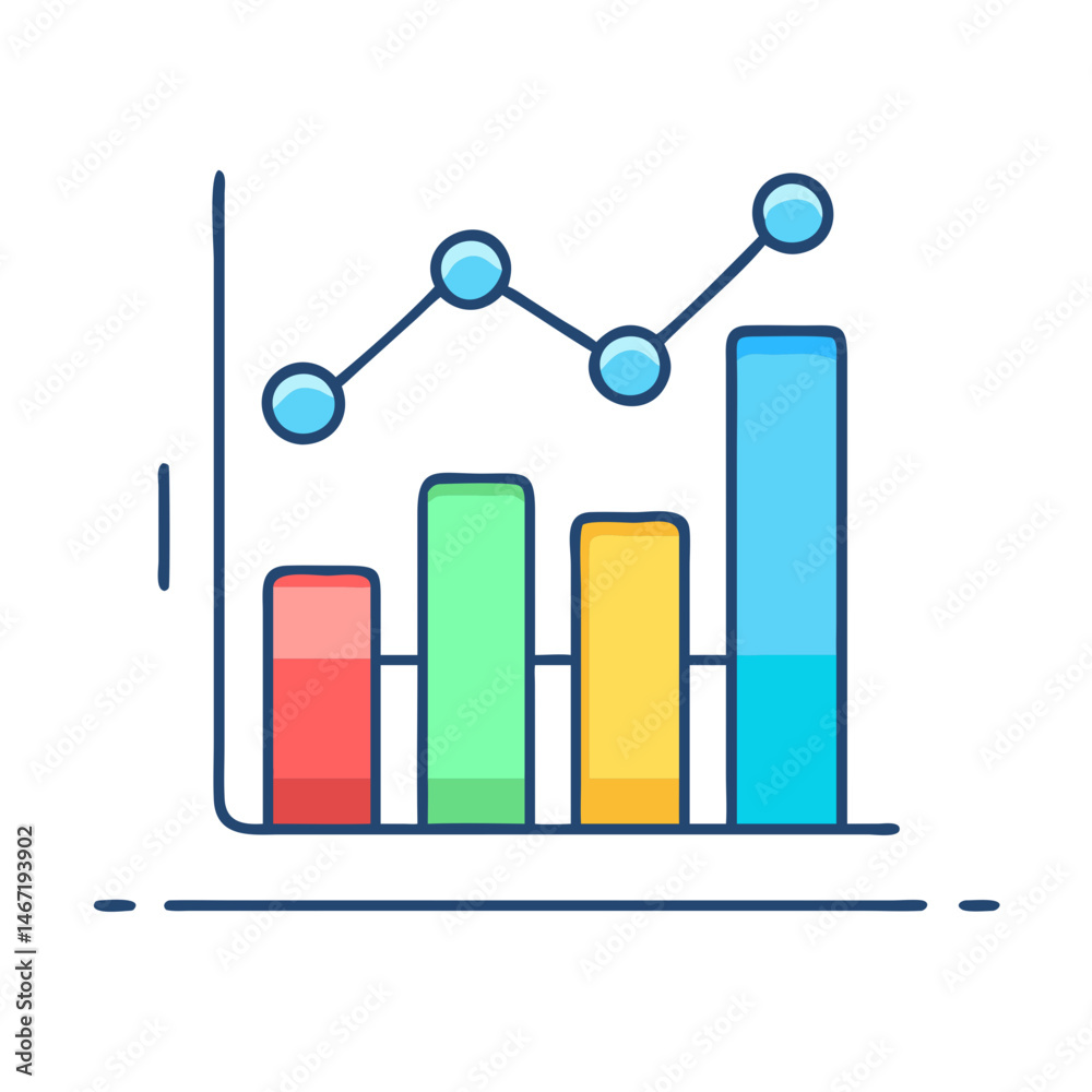 Poster bar chart graph diagram data analysis business report financial growth increase statistic informatio
