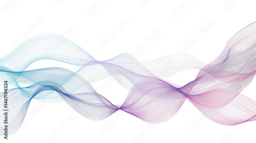 Poster digital wave pattern with glowing lines and particles on dark background. abstract artwork of digita
