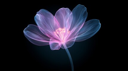 Ethereal Flower in Motion with Dramatic Lighting Effects