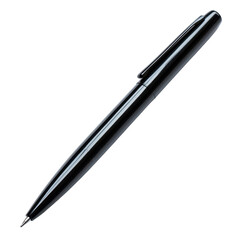 Sleek Black Ballpoint Pen Isolated on White Background for Writing