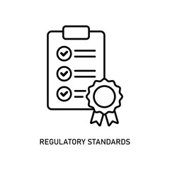 Icon a regulatory standards, isolated against a clean background.