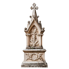 Obraz premium Ornate Stone Monument with Intricate Carvings and Cross Design