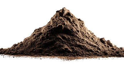 Soil, dirt pile isolated on white or