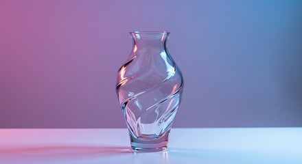 Vase verre design rose bleu clair ambiance sereine