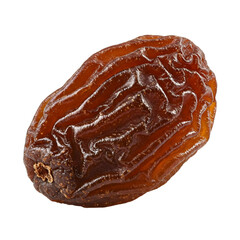 Organic raisins scattered randomly with detailed texture, isolated cleanly on transparent background, suitable for granola ads, trail mix design, or healthy snack visuals.