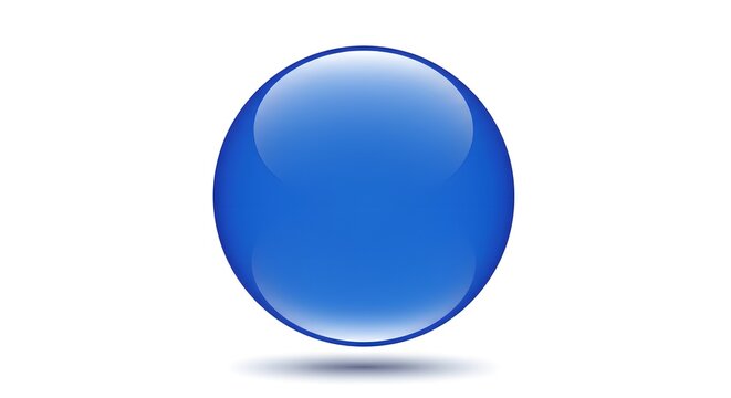 A round glossy button in gradient blue with soft reflections and subtle inner shadow, realistic style, isolated on a white background
