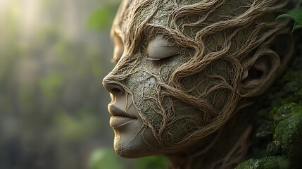 Woman with nature face