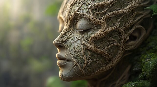 Woman with nature face