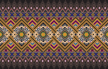 Seamless Textures with ethnic patterns. Navajo geometric abstract print. Decorative decoration with a rustic feel. The design is inspired by Native Americans. Colors are black and white.