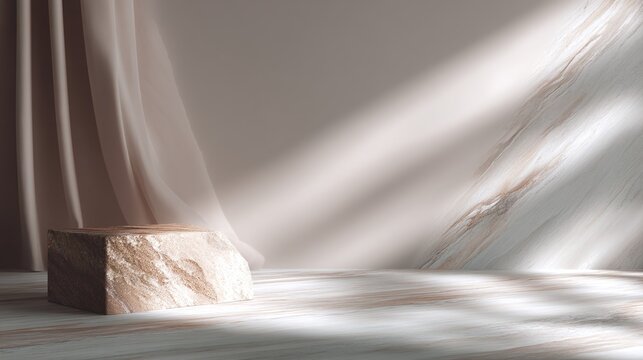 an interior setting with a soft focus background that appears to be a room with curtains, allowing for natural light to create a w